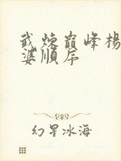 武炼巅峰杨开老婆顺序