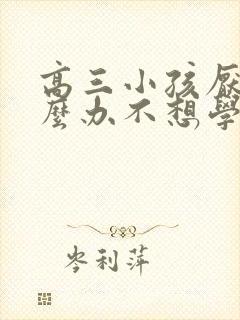 高三小孩厌学怎么办不想学怎么办