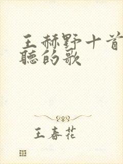 王赫野十首最好听的歌