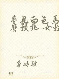 梦见白色马是什么预兆 女性