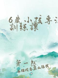 6岁小孩专注力训练课