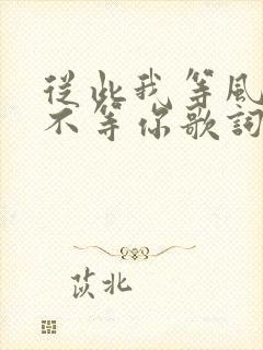 从此我等风等雨不等你歌词完整版