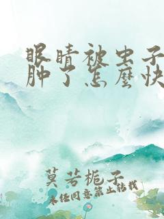 眼睛被虫子咬了肿了怎么快速消肿