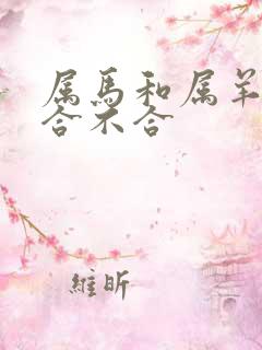 属马和属羊婚姻合不合