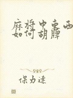 麻将中东西南北如何胡牌