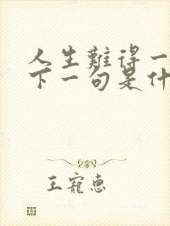 人生难得一知己下一句是什么