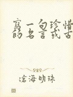 写一句珍惜时间的名言或古诗句