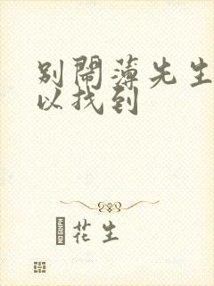 别闹薄先生哪可以找到