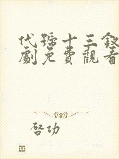 代号十三钗电视剧免费观看完整版