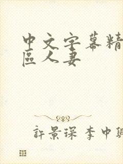 中文字幕精品一区人妻