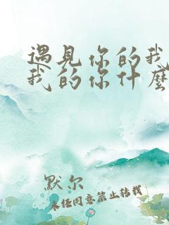 遇见你的我碰到我的你什么歌名