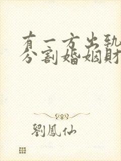 有一方出轨怎么分割婚姻财产