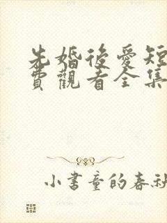 先婚后爱短剧免费观看全集