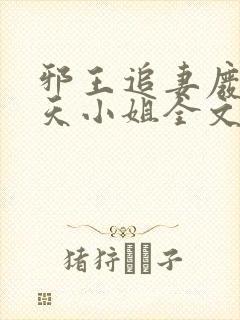 邪王追妻废材逆天小姐全文阅读