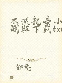 不灭龙帝小说未删版下载txt