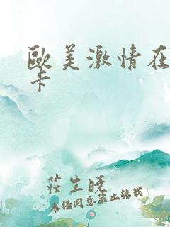 欧美激情在线不卡