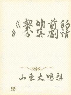 《黎明前的抉择》分集剧情