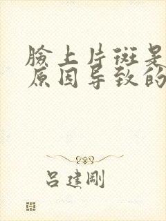 脸上片斑是什么原因导致的