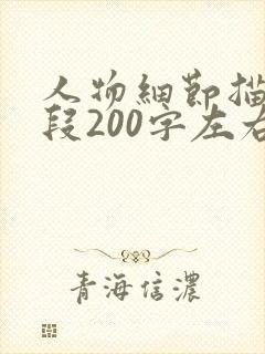 人物细节描写片段200字左右