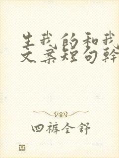 生我的和我生的文案短句干净治愈