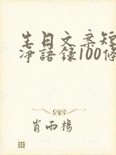 生日文案短句干净语录100条