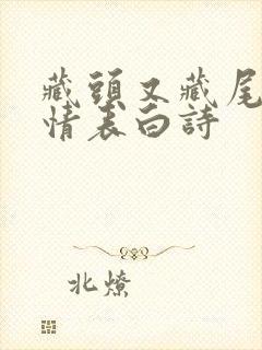 藏头又藏尾的爱情表白诗