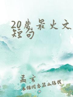20岁最火文案短句