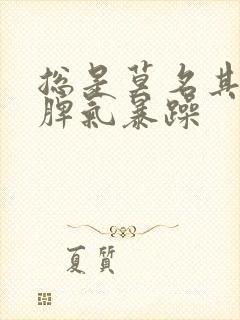 总是莫名其妙的脾气暴躁