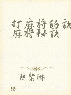 打麻将的诀窍打麻将秘诀