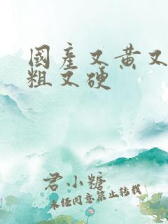 国产又黄又色又粗又硬