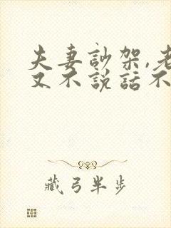 夫妻吵架,老公又不说话不沟通,怎么办?