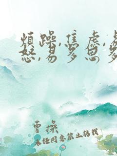 烦躁,焦虑,易怒,易多思多虑,失眠