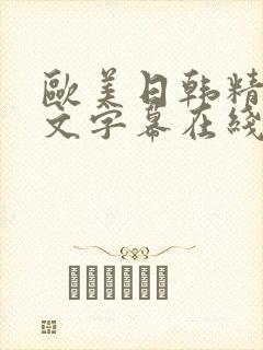 欧美日韩精品中文字幕在线视频