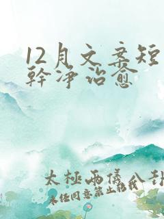 12月文案短句干净治愈