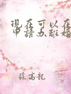 现在可以在网上申请办离婚手续