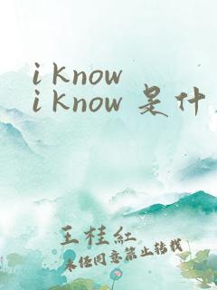 i know i know 是什么歌