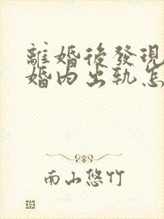 离婚后发现老公婚内出轨怎么办