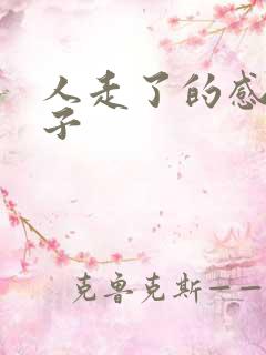 人走了的感慨句子