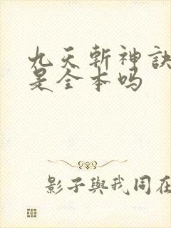 九天斩神诀林辰是全本吗