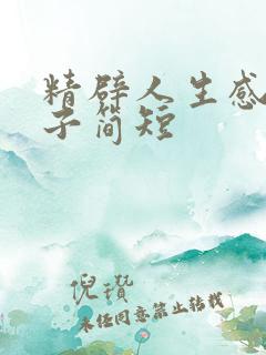 精辟人生感悟句子简短