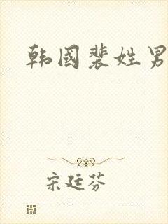 韩国裴姓男艺人