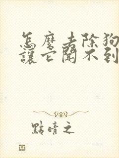 怎么去除狗尿味让它闻不到