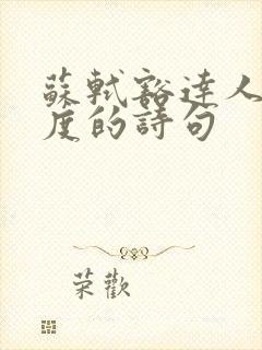 苏轼豁达人生态度的诗句