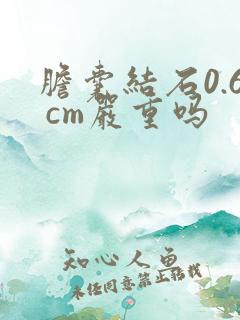 胆囊结石0.6 cm严重吗