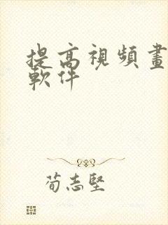 提高视频画质的软件