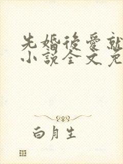 先婚后爱就她吧小说全文免费阅读最