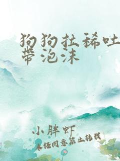 狗狗拉稀吐黄水带泡沫