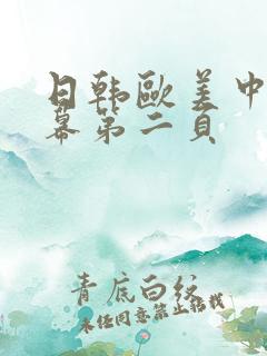 日韩欧美中文字幕第二页