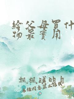 给父母买什么礼物最实用