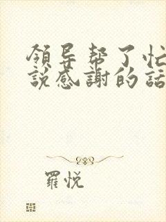 领导帮了忙怎么说感谢的话